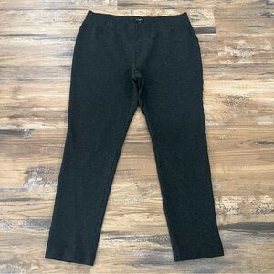 Talbots Charcoal Grey Pull-On Stretch Women's Petite Crop Dress Pants Leggings